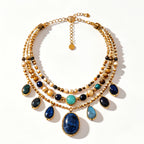 Ocean Tide Gemstone Layered Necklace