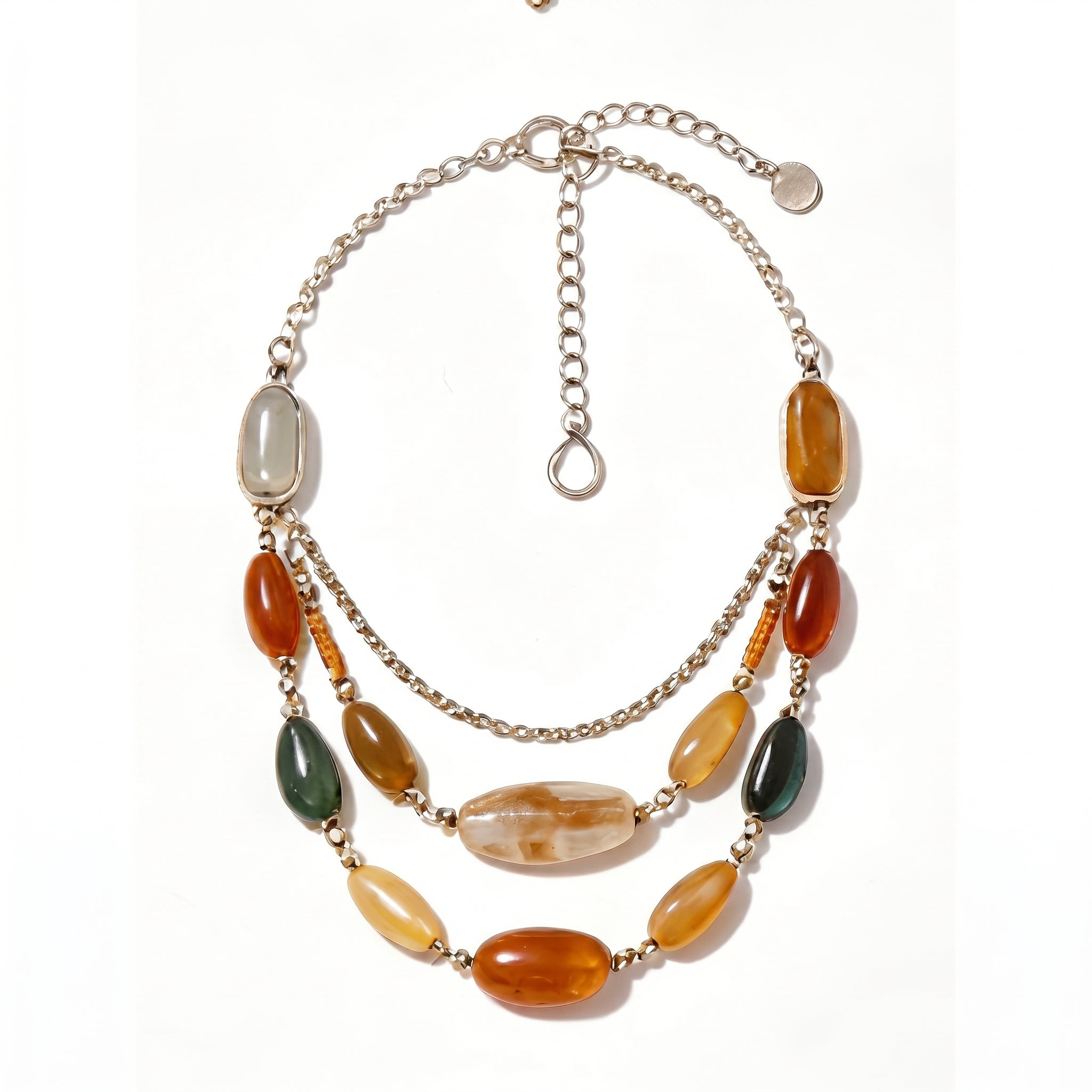Amber Coast Natural Stone Layered Necklace