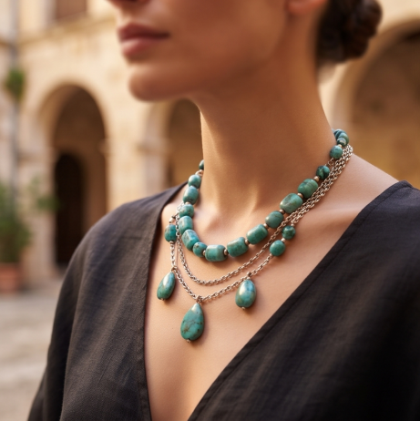 Turquoise Ocean Drop Statement Necklace
