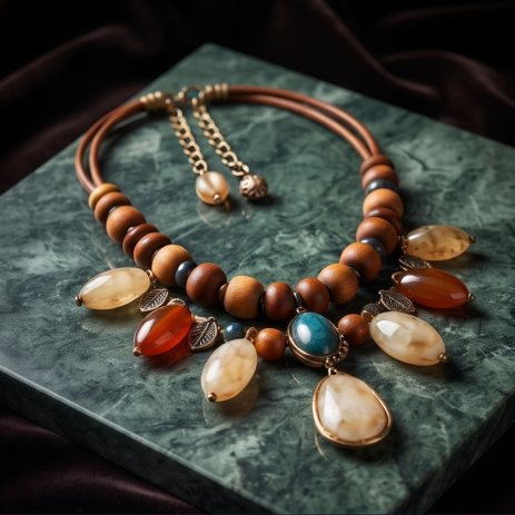 Woodland Amber Artisan Statement Necklace