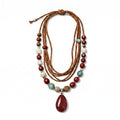Rustic Harmony Red Jasper Cord Necklace