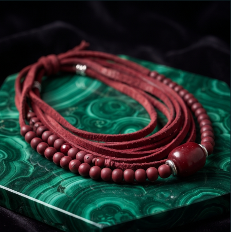 Crimson Velvet Layered Cord Necklace