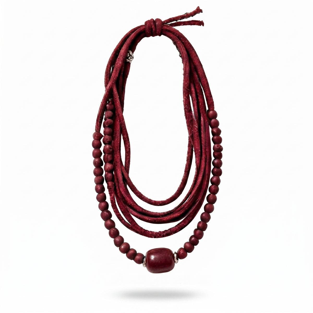 Crimson Velvet Layered Cord Necklace