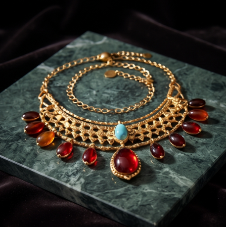 Crimson Aurora Gemstone Statement Necklace