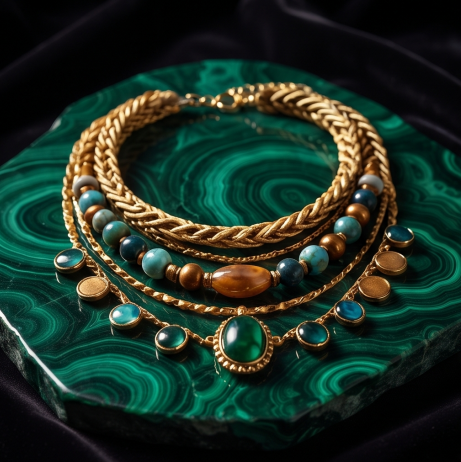 Emerald Horizon Layered Gemstone Necklace