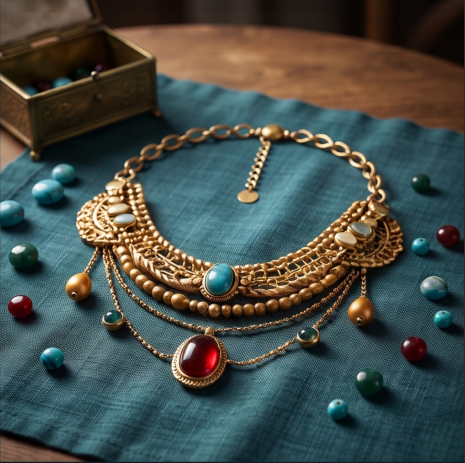 Celestial Muse Gemstone Statement Necklace