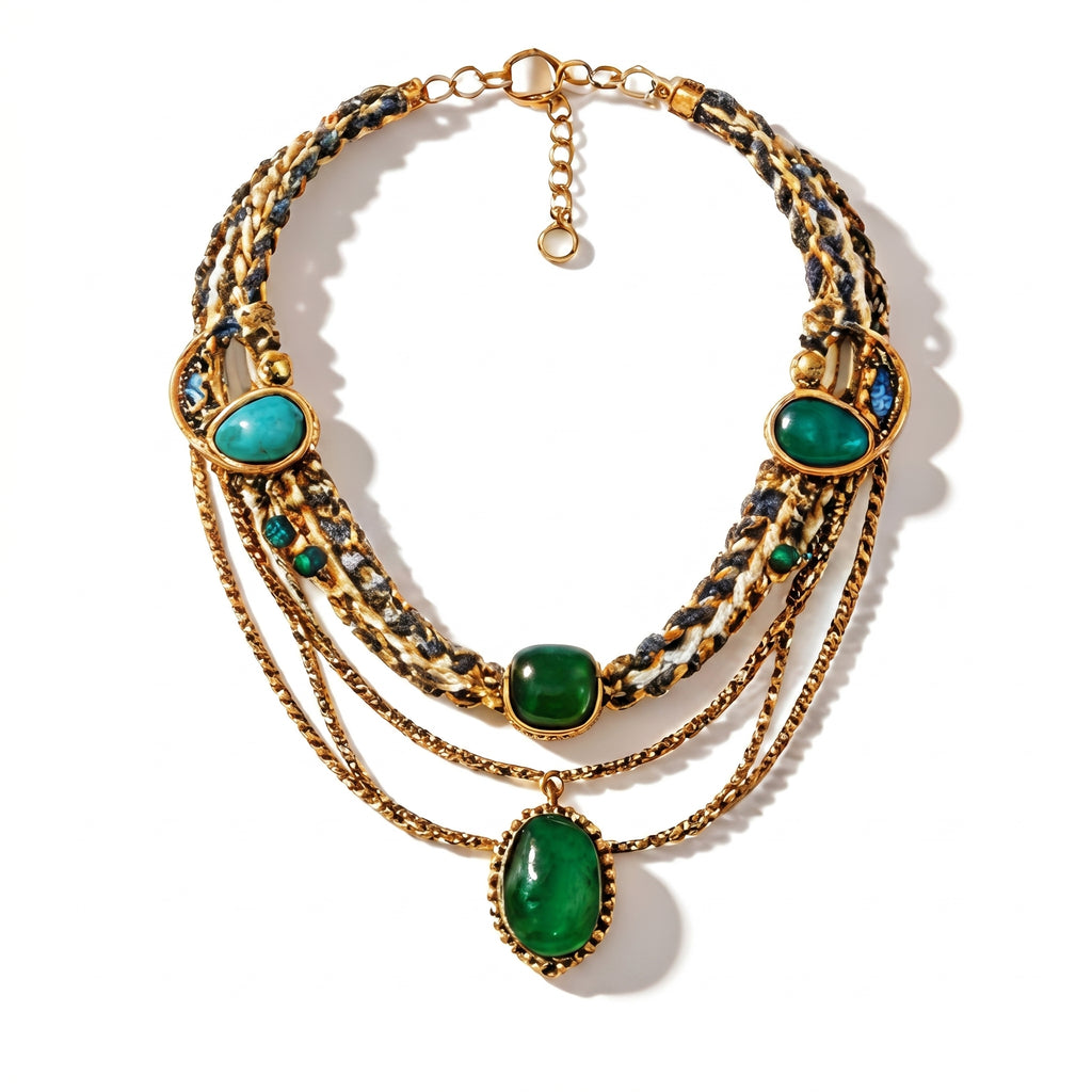 Forest Essence Emerald Layered Necklace