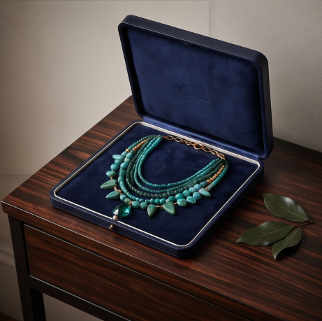 Ocean Emerald Cascade Gemstone Necklace