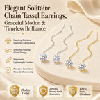 🔥 LAST DAY 90% OFF : Elegant Solitaire Chain Tassel Threader Earrings – Graceful Flowing Motion & Timeless Brilliance
