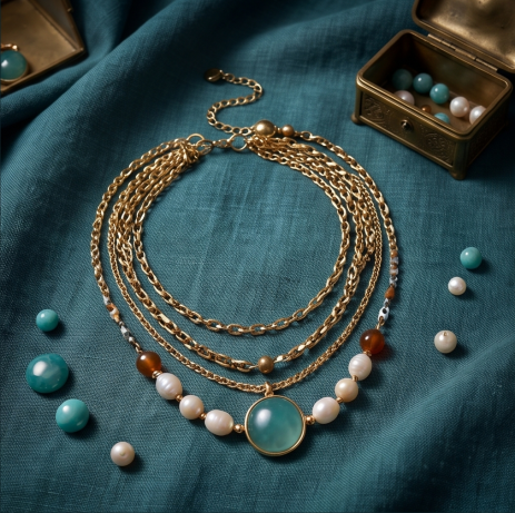 Ocean Pearl Turquoise Layered Necklace