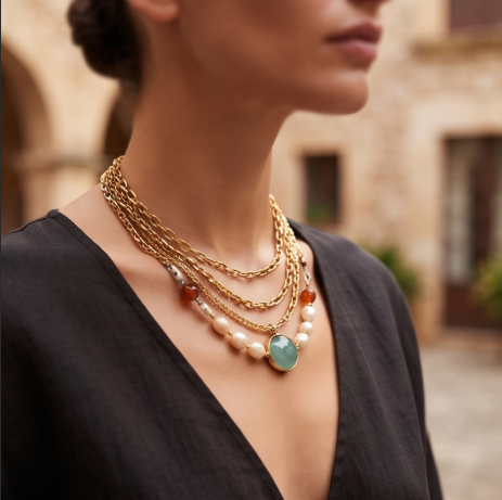 Ocean Pearl Turquoise Layered Necklace