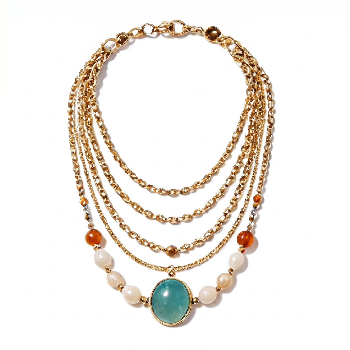 Ocean Pearl Turquoise Layered Necklace