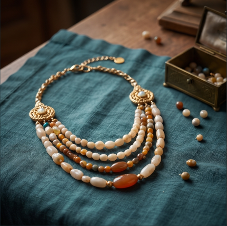 Golden Sand Pearl Layered Necklace