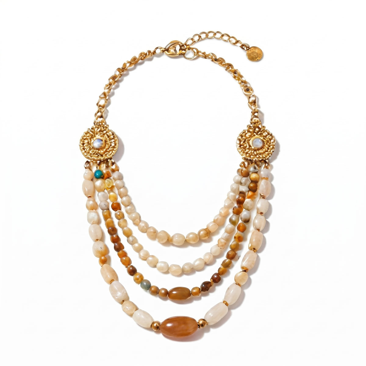 Golden Sand Pearl Layered Necklace