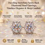 🔥 LAST DAY 90% OFF : Dazzling Snowflake Screw-Back Diamond Stud Earrings – Architectural Brilliance & Sleep-Friendly Comfort