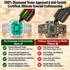🔥 LAST DAY 90% OFF | Royal Cushion Emerald Halo Ring – Rich Green Brilliance & Elegant Statement Styling