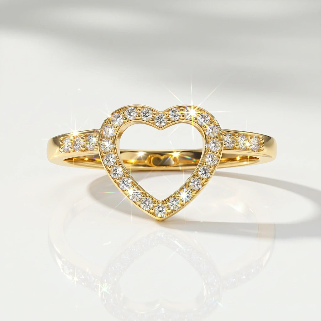 🔥 LAST DAY 90% OFF | Heart-in-Heart Moissanite Stacking Ring Set – Romantic Layered Sparkle & Versatile Two-Piece Styling