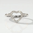 🔥 LAST DAY 90% OFF | Heart-in-Heart Moissanite Stacking Ring Set – Romantic Layered Sparkle & Versatile Two-Piece Styling