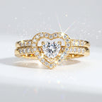 🔥 LAST DAY 90% OFF | Heart-in-Heart Moissanite Stacking Ring Set – Romantic Layered Sparkle & Versatile Two-Piece Styling