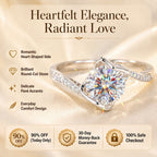 🔥 LAST DAY 90% OFF | Heartfelt Round-Wrap Moissanite Ring – Romantic Curves & Everyday Sparkle