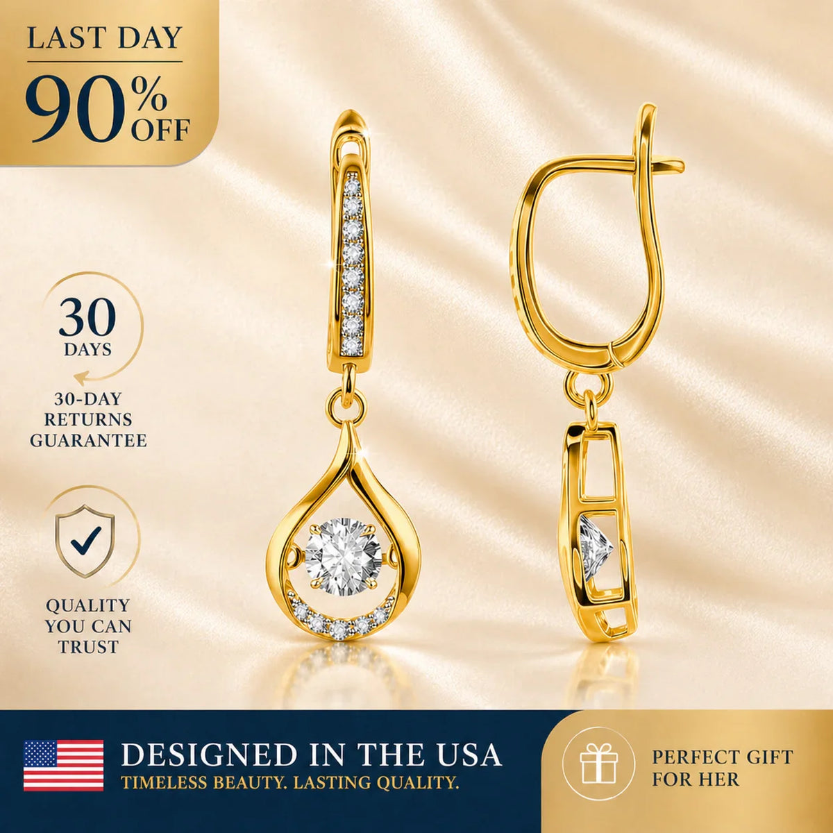 🔥 LAST DAY 90% OFF: 1-Carat "Dancing" Moissanite Earrings – The Pure S925 Comfort & Sparkle You Deserve 💖