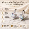 🔥 LAST DAY 90% OFF | Four-Point Starburst Moissanite Leverback Earrings – Celestial Detail & Expressive Everyday Sparkle