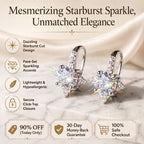 🔥 LAST DAY 90% OFF | Four-Point Starburst Moissanite Leverback Earrings – Celestial Detail & Expressive Everyday Sparkle