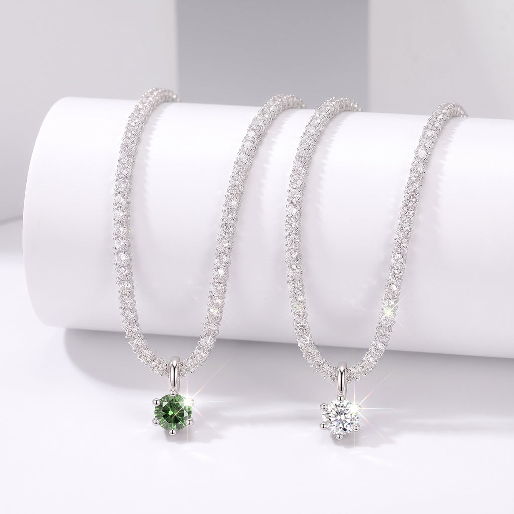 🔥 LAST DAY 90% OFF | Water-Ripple Moissanite Pendant Necklace – Continuous Shimmer & Elegant Everyday Styling