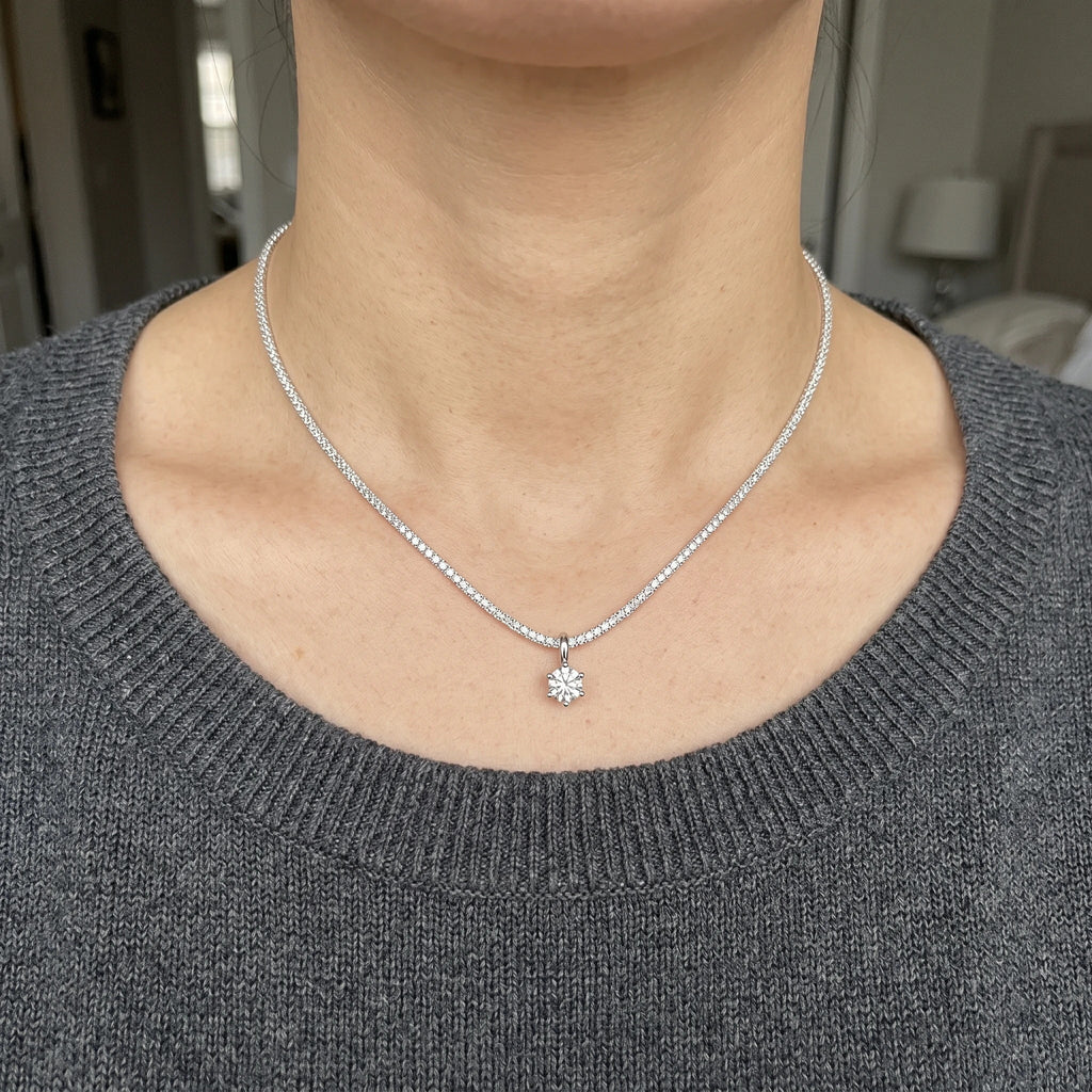🔥 LAST DAY 90% OFF | Water-Ripple Moissanite Pendant Necklace – Continuous Shimmer & Elegant Everyday Styling