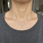 🔥 LAST DAY 90% OFF | Water-Ripple Moissanite Pendant Necklace – Continuous Shimmer & Elegant Everyday Styling