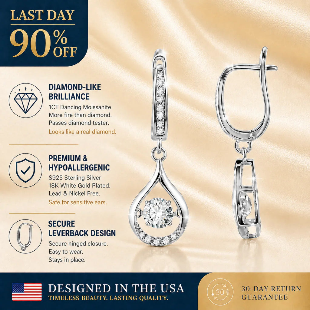 🔥 LAST DAY 90% OFF: 1-Carat "Dancing" Moissanite Earrings – The Pure S925 Comfort & Sparkle You Deserve 💖